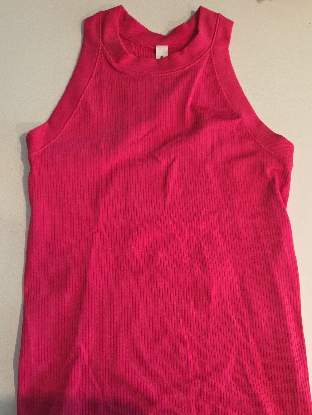 Athleta Seamless Ribbed Racerback. Women’s Ribbed High-Neck Tank Top - Hot Pink